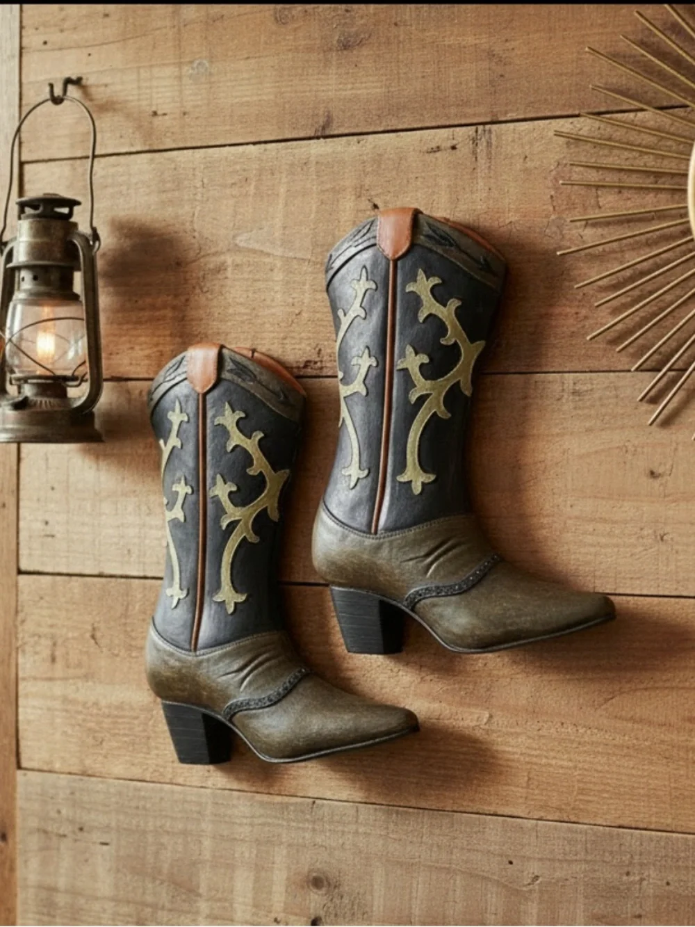 Y2K Value City Western Cowboy Boot Wall Hanging Pair